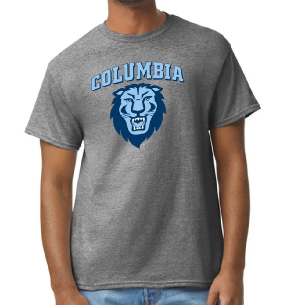 NWOT Columbia University Size‎ Medium Gildan Gray Graphic T-Shirt Unisex